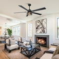 thumbnail image 3 of 60" Industrial Large Black Smart Ceiling Fan with Dimmable LED Light and Remote, 3 of 13