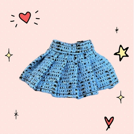 Lol Surprise Doll OMG Clothes Uptown Girl Blue Tweed Pleated Skirt Replacement