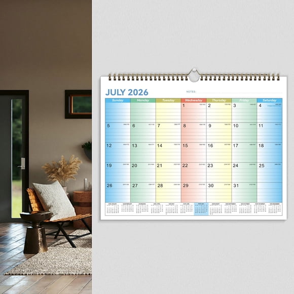 Tyidzon 18 Month Calendar 2026-2027 (Jul 2026-Dec 2027) English Holiday Desk Calendar, Large Writing Space for Home Office Classroom