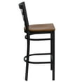thumbnail image 2 of HERCULES Series Black Window Back Metal Restaurant Barstool - Cherry Wood Seat, 2 of 6