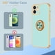 thumbnail image 2 of iPhone 12 Case, iPhone 12 Phone Case with Stand, [360 Rotatable Ring Holder Magnetic Kickstand], Teal/Gold, 2 of 4