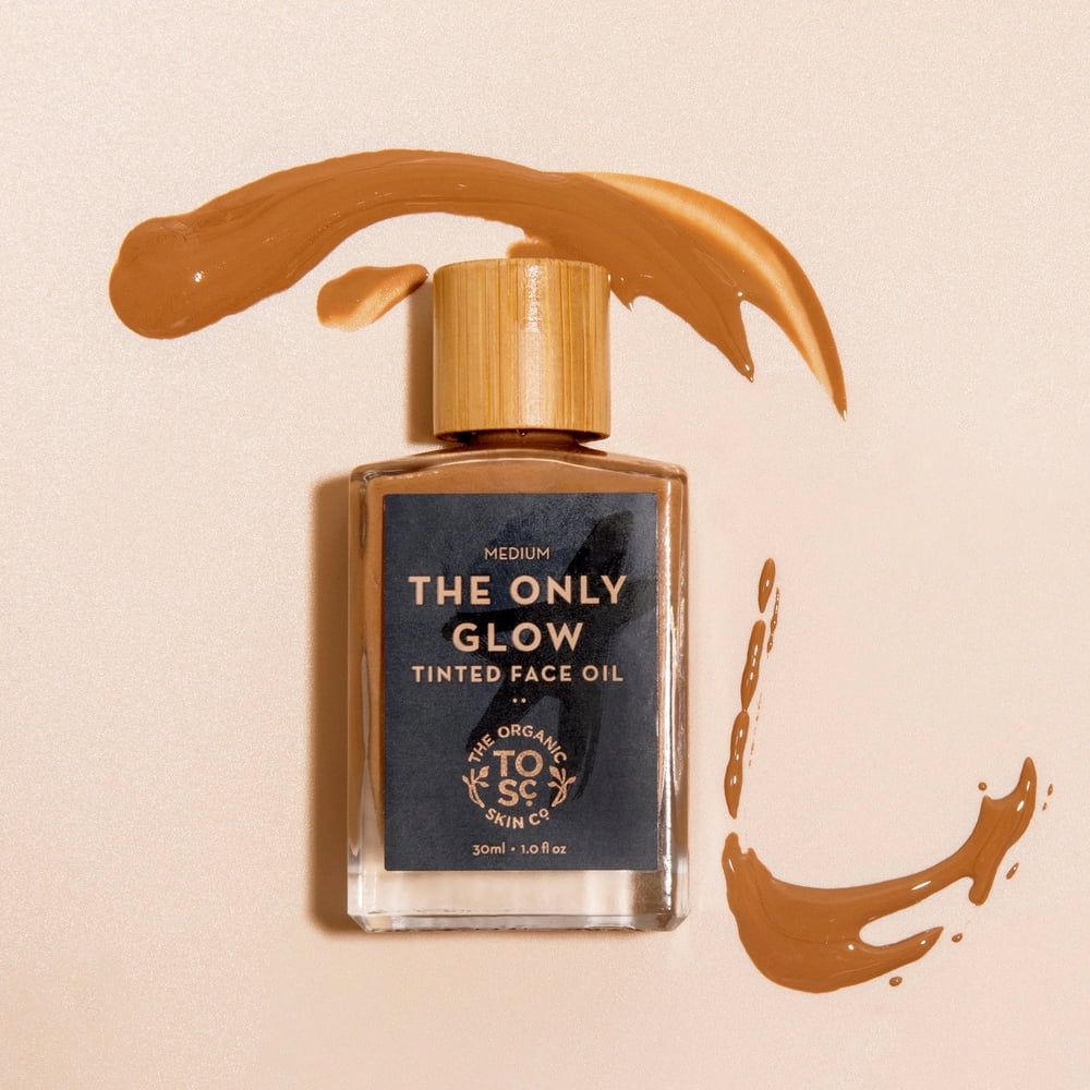 The Organic Skin Co The Only Glow Tinted Face Oil Bronzer Hydrating Moisturizer, Deep, 1 fl oz