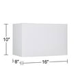 thumbnail image 4 of Set of 2 White Medium Hardback Rectangular Lamp Shades 16" Wide x 8" Deep x 10" High (Spider) Replacement with Harp and Finial - Brentwood, 4 of 4