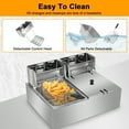 thumbnail image 5 of Zimtown Commercial 12L 5000W Professional Electric Countertop Deep Fryer Dual Tank Stainless Steel for Restaurant, 5 of 11