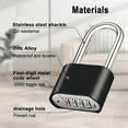 thumbnail image 3 of 2pcs Combination Lock, 4-Digit Heavy Duty Combo Lock, Combination Padlock Outdoor Waterproof Gate Locks for Fence, 3 of 7