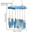 thumbnail image 2 of Handmade Sea Glass Windchime Outdoor Beach Gifts 9.45inch Long Hanging Mobile Wind Chime Garden with Driftwood and Polished Sea Glass for Home Decor, 2 of 8