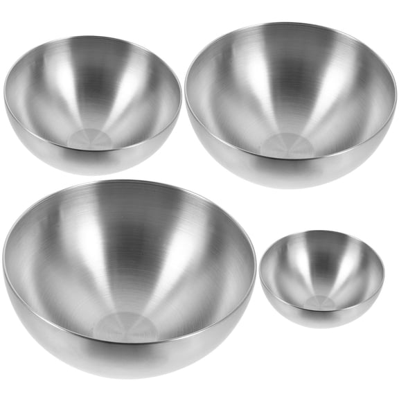STOBOK 4Pcs Stainless Steel Food Bowls Multipurpose Serving Bowls for Salad and Snacks