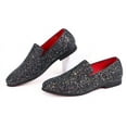 thumbnail image 6 of Santimon Men Dress Shoes Glitter Loafers Slip On Casual Wedding Party Formal Shoes Black 10.5 US, 6 of 8