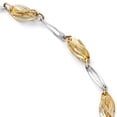 thumbnail image 3 of 14k Two-tone Polished Fancy Link Anklet, 3 of 5