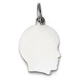 thumbnail image 1 of 14K White Gold Head Silhouette Charm, 1 of 2