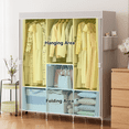 thumbnail image 4 of YOUPINS Clothes Closets and Dorm Storage Adult Portable 8-Shelf 2-Pockets Closet Organizer Set with Portable Closet with Cover Clothes Rack, Gray, 4 of 8