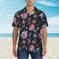thumbnail image 2 of Fotbe Roses Flowers Hawaiian Shirt for Men Unisex Summer Beach Casual Short Sleeve Cotton Linen Button Down Shirts-Medium, 2 of 5