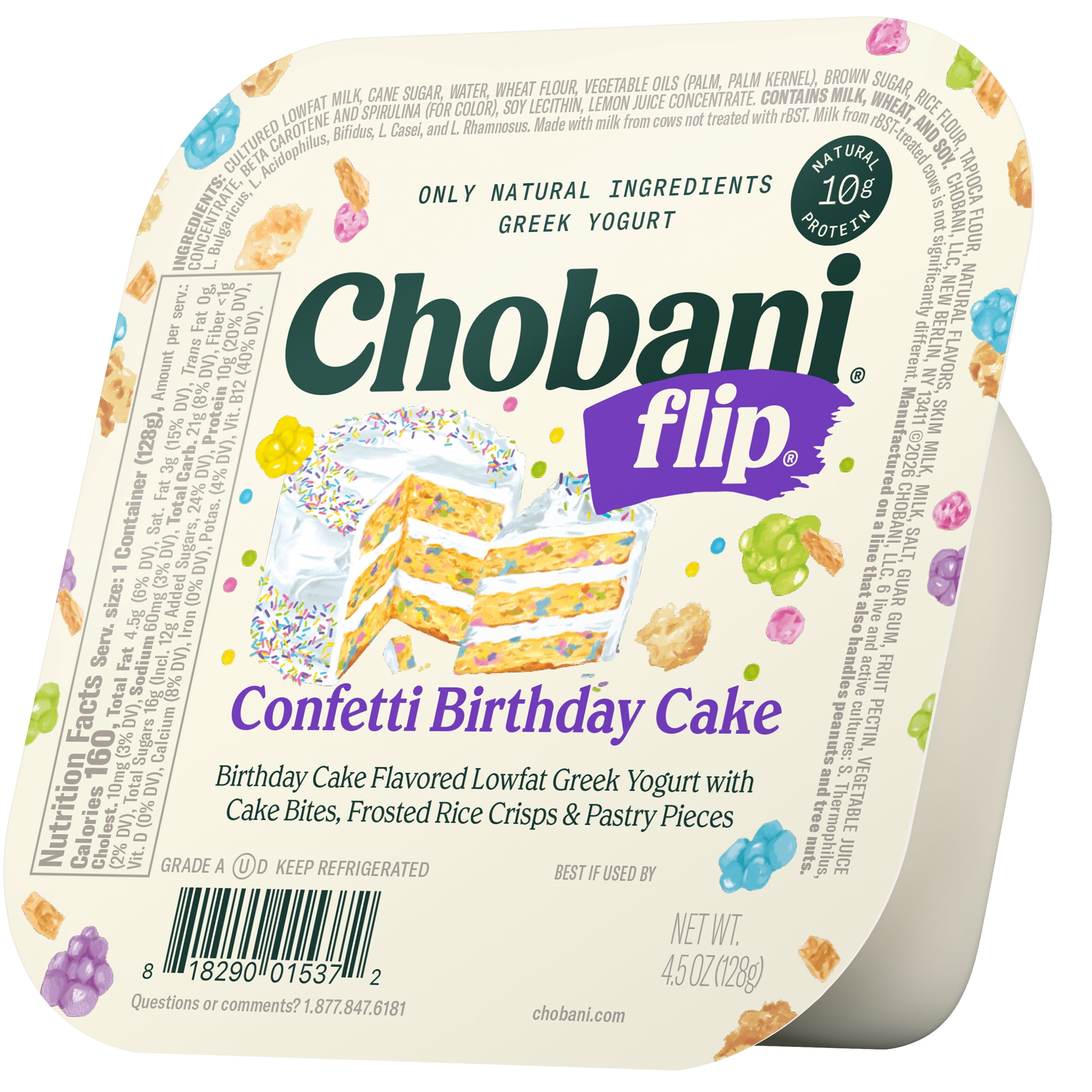 Chobani Flip Low-Fat Greek Yogurt Confetti Birthday Cake 4.5oz