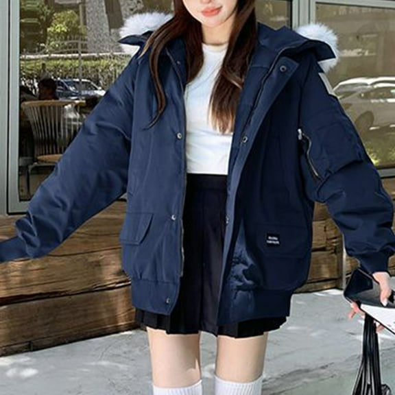 Black*Friday Sale ChaoHeng Winter Puffer Coats for Women Clearance Women's Thickened Mid-Length Hooded Puffer Coat,Quilted Insulated Jacket for Cold Weather