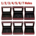 thumbnail image 3 of 1-7 Holes Championship Ring Display Case Box Wooden Collection Storage Box, 3 of 13