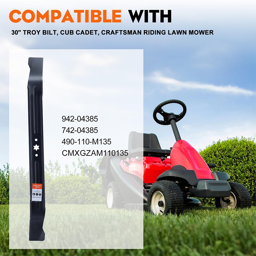 2 pieces 942-04385 Blades for Troy Bilt Craftsman 30 inch Deck Lawn Mower,TB30r TB30 R1000 R110 Cub Cadet CC30 CC30H