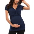 thumbnail image 6 of Delliss Womens T Shirts short Sleeve V Neck Basic Tee Soft Casual fashion striped Tops, 6 of 6