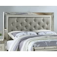 thumbnail image 2 of Eastern king Size Bed Silver Top Design Upholstererd Tufted Headboard Bedframe Bedroom, 2 of 4