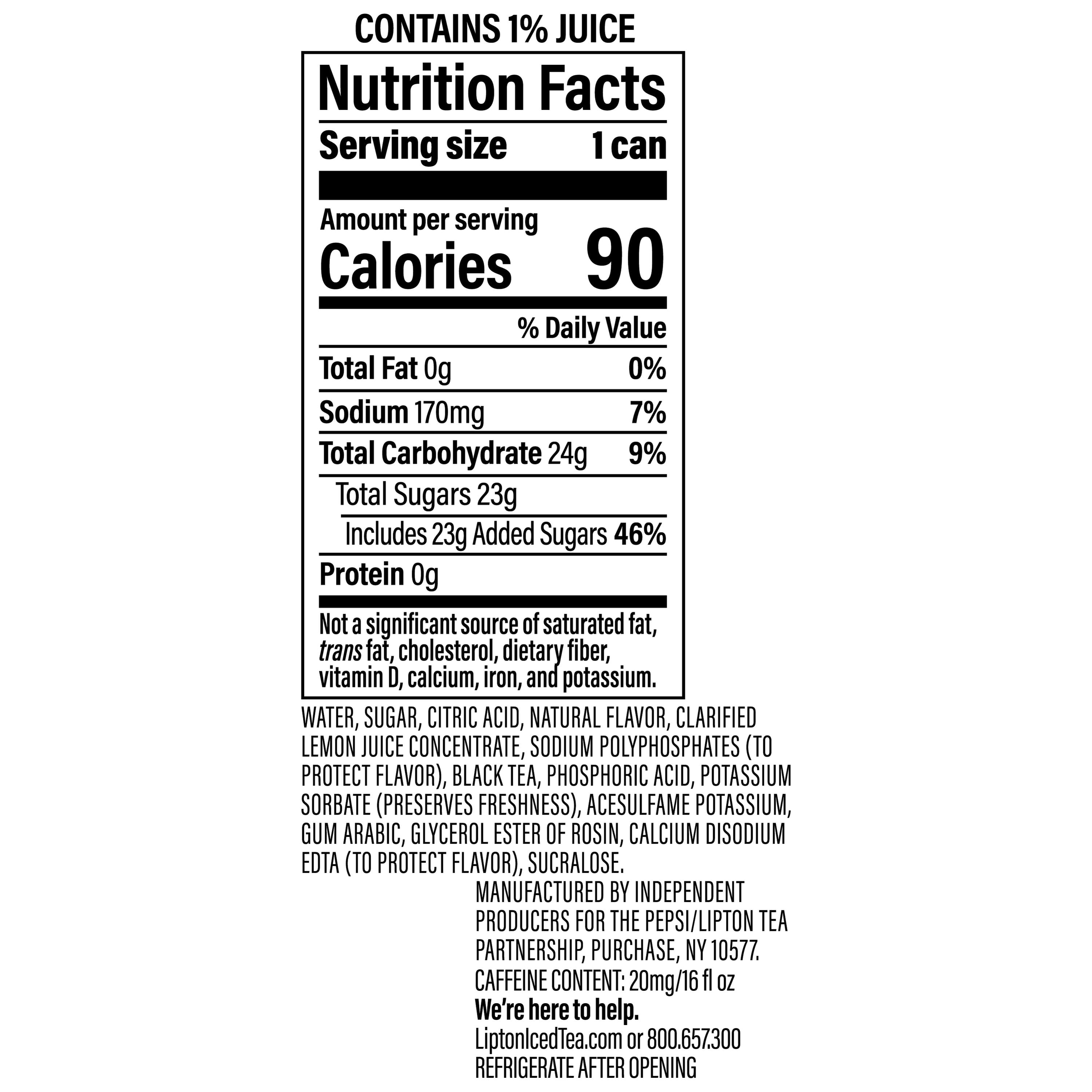 Lipton Fusions Iced Tea Strawberry Lemonade 16 fl oz Can