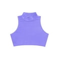 thumbnail image 4 of inhzoy Kids Girls Mock Neck Basic Crop Top Criss Cross Back Solid Color Jazz Latin Dance Sports Bra Lavender 8, 4 of 6