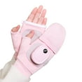thumbnail image 2 of Portable Heated Gloves, 3-Second Instant Smart Thermostatic Electric Rechargeable Heated Fingerless Gloves for Women Men with Digital Display, Work, Cycling, Skiing, Outdoor, Snow Pink Free, 2 of 3