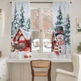 thumbnail image 3 of Snowman Christmas Sheer Curtains 63 Inches Long, Xmas Farmhouse Tree Snowflake Light Filtering Window Curtains for Living Room/Bedroom, Rod Pocket Voile Sheer Curtain Drapes, 52"W x 63"L, 2 Panels, 3 of 9