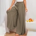 thumbnail image 6 of LOVZFMLL Wide Leg Pants for Women Flowy Swing Comfy Palazzo Pants Casual Loose High Elastic Waist Beach Vacation Trousers, 6 of 9