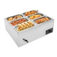 thumbnail image 2 of Commercial Electric Food Warmer, 6-Pan Bain Marie Buffet Countertop Steam Table, 2 of 11