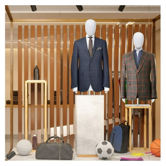 Male Mannequin Half Body - Adjustable Height & Head Turn - PP Plastic Torso Form with Iron Base - 48" Display for Shirts, Jackets, Sweaters - Retail & Home Use