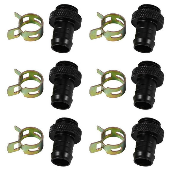 12Pcs Barb Fitting Computer Water Cooling Radiator Copper Heatsinks Cooler Clamp for 3/8 Inch Id Tubing G1/4 Chromed del