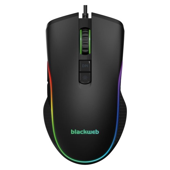 blackweb Wired RGB Illuminating and Programmable Gaming Mouse (Rich Black)
