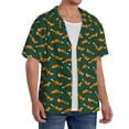 thumbnail image 2 of Honeii Cartoon Fox 1 for Men's Short-Sleeved Button-Up Collared Shirt Featuring A Pocket, Perfect for Beach Vacations, And Travel Adventures.-Large, 2 of 5
