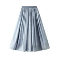 thumbnail image 4 of Sngxgn Skirts Basic Casual Versatile Stretchy High Waist Ribbed Mini Skirt(Light Blue,One Size), 4 of 7
