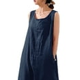 thumbnail image 4 of Gvmfive Womens Plus Size Casual Cotton Linen Sleeveless Pockets Loose Maxi Dress, 4 of 7