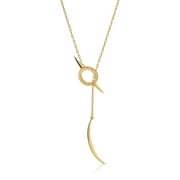Michelle Campbell Jewelry Women's Talon Threader Lariat Necklace, Brass with 14k Yellow Gold Overlay