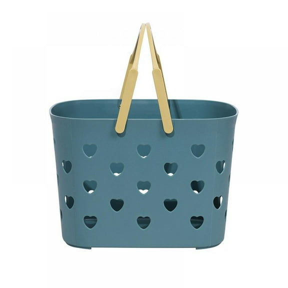 Heart-shaped Hollow Out Organizer Storage Baskets with Handles Multi-functional for Bathroom And Kitchen Shampoo, Body Wash, Shower Essentials, Makeup, Toys, Fruit