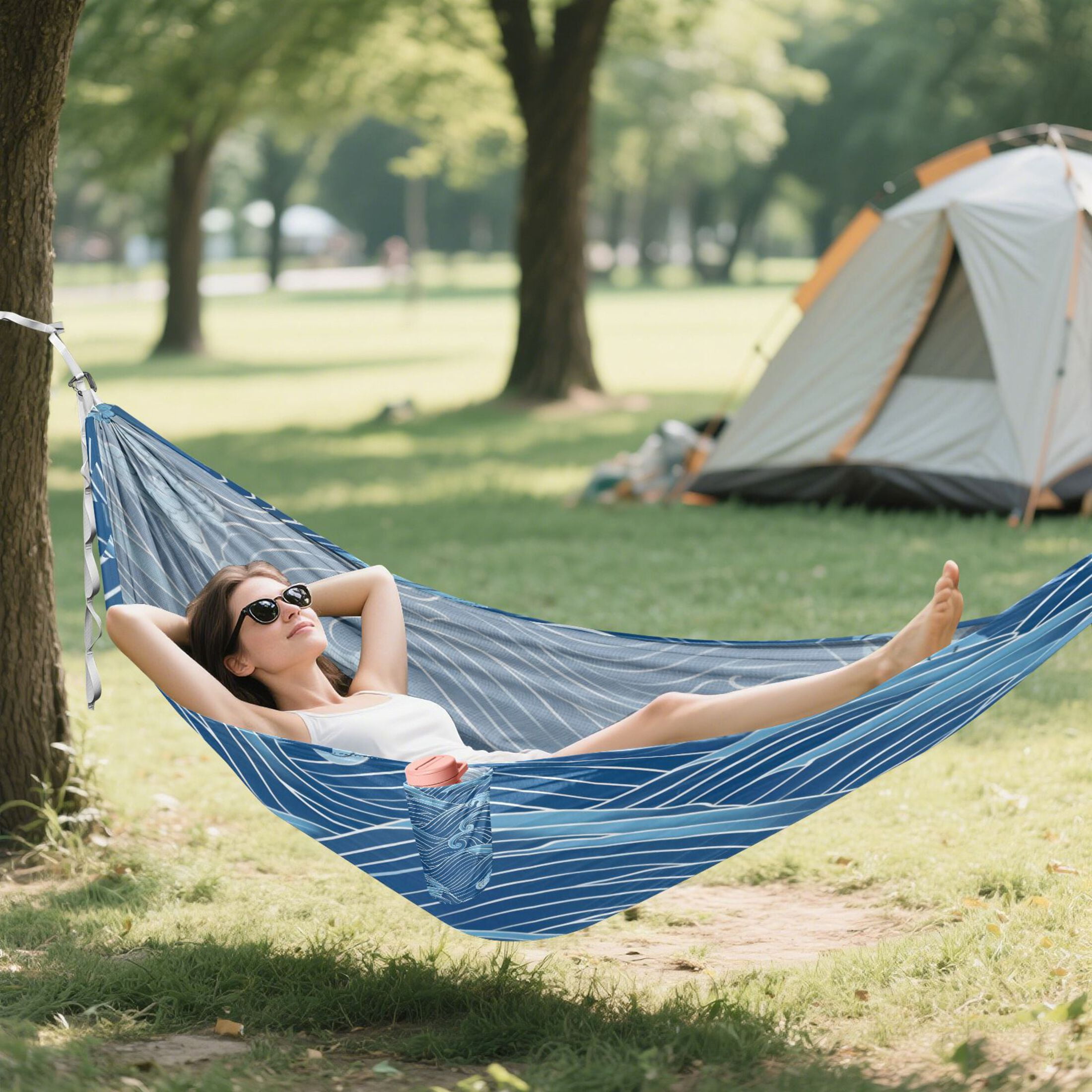 Hammock Camping Hammock Nylon Portable Hammock Travel Camping Hammock Blue Wave