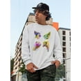 thumbnail image 2 of Rainbow Splash Ostriches Sweatshirt Men -Fab Funky Designs, Male 5X-Large, 2 of 4