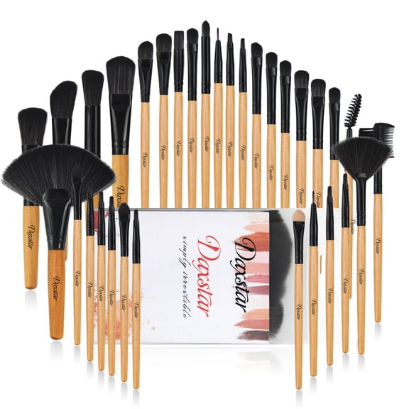 32Pcs Pro Make Up Brush Set Blusher Foundation Kabuki Makeup Brushes Wood Tool