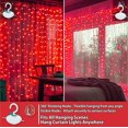thumbnail image 3 of Luces de cortina HXWEIYE, 300 LED, diseño de hada, 3 x 3 m, rojo, con temporizador USB, 3 of 7