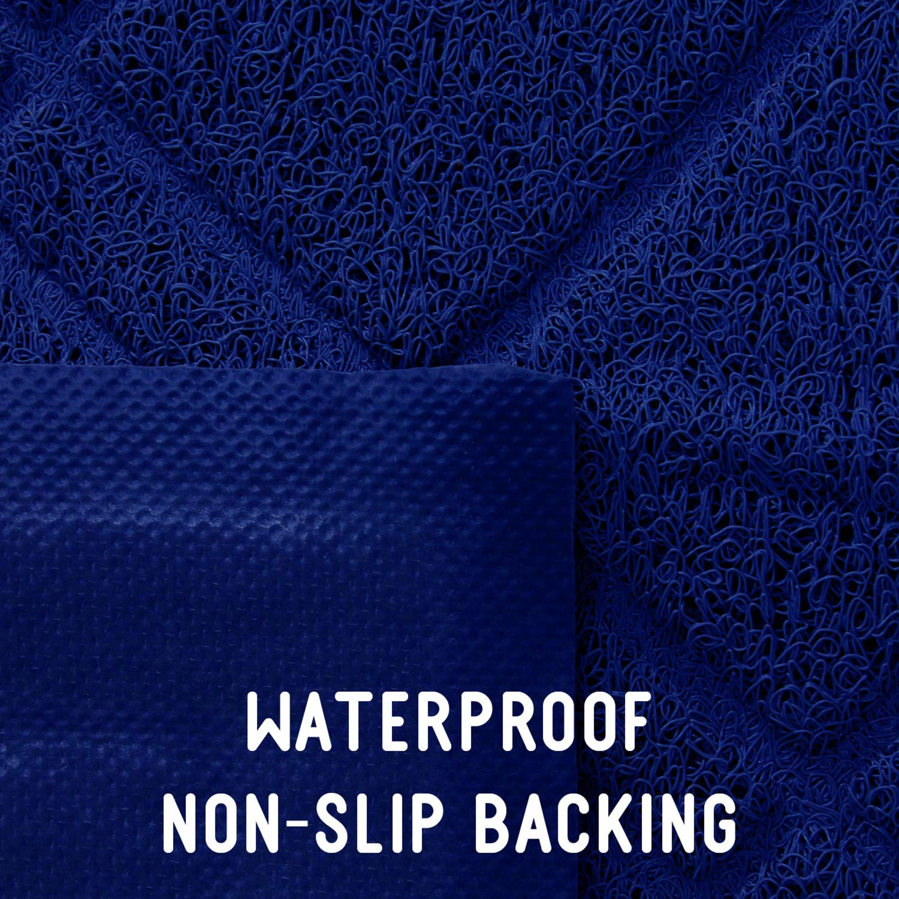 Downtown Pet Supply Non Slip and Washable Cat Litter Mat 35" x 42", Blue
