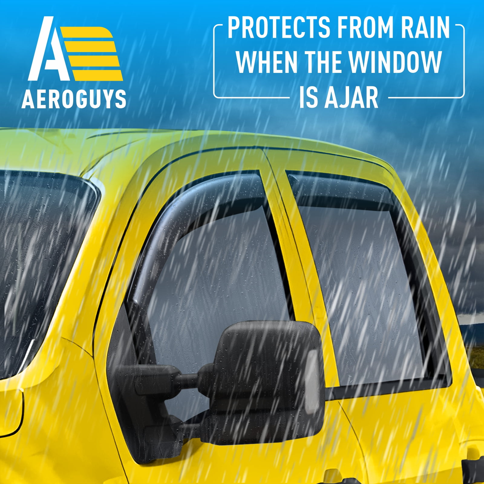 Extra Durable Window Deflectors In-Channel Window Visors Rain Guards Fit for Nissan Titan XD 2016-2024 Crew Cab, Sun Visors, Wind Vent Visors, vent shades, Exterior Car Accessories - 4 pcs. AG0750