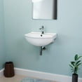 thumbnail image 2 of Tahoe Small Wall Mounted Bathroom Sink 17.75" White Ceramic Arc Basin Gloss Porcelain Floating Vessel Sink Space Saving Vessel w/Overflow and Single Faucet Hole Renovators Supply, 2 of 12