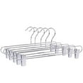 thumbnail image 2 of Quality Pant Hangers - 10-Pack Pant & Skirt Hanger Set - Chrome Pant Hangers with Clips - 360-Degree Metal Swivel Hook Hangers for Clothes, Pants - Durable, Anti-Rust Jean, Slack & Trouser Hangers, 2 of 6