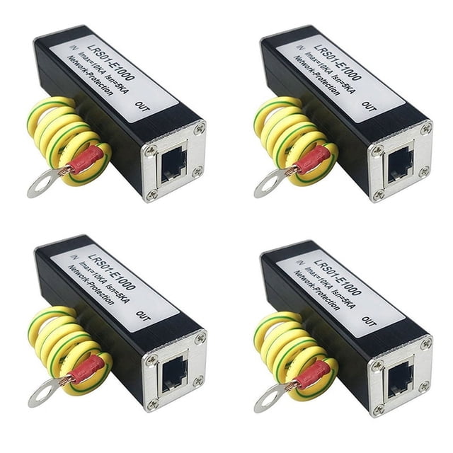 4X POE 1000M Protector de Red POE 1000M Monitor CáMara Protector Sobretensiones RJ45 Gigabit Ethernet Dispositivo de ProteccióN Descargador