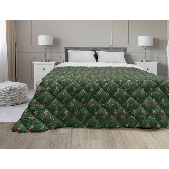 Geometric Down Alternative Comforter, Abstract Asymmetric Shapes Aboriginal Ornaments in Geometric Design, Microfiber Quilt for All Season, 5 Sizes, Brown Orange and White, by Ambesonne