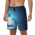 thumbnail image 2 of Balery Butterflies And Waterlily In Water Mens Swim Trunks Swim Shorts for Men Quick Dry Inseam Beach Shorts with Compression Liner Pocket-Large, 2 of 9