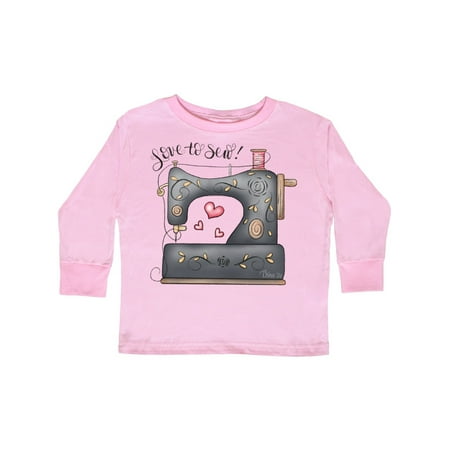 

Inktastic Love to Sew Sewing Machine Gift Toddler Boy Girl Long Sleeve T-Shirt