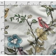 thumbnail image 2 of Soimoi Birds Print,Cotton Cambric, Quilting Fabric Sold by The Yard 42 Inch Wide, Medium Weight Cotton Fabric, SewingSupplies,Blue, 2 of 5