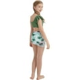 thumbnail image 2 of Ardorlove Girls Swimsuit 3 Pcs Bathing Suits Ruffle Sleeve Swimwear Tropical Print Cover Up Skirt Kids Teen Bathing Suit 9-16 Years, 2 of 6